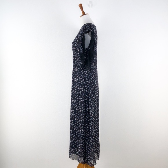 LoveShackFancy Floral Silk Georgette Midi Dress - Picture 4 of 9